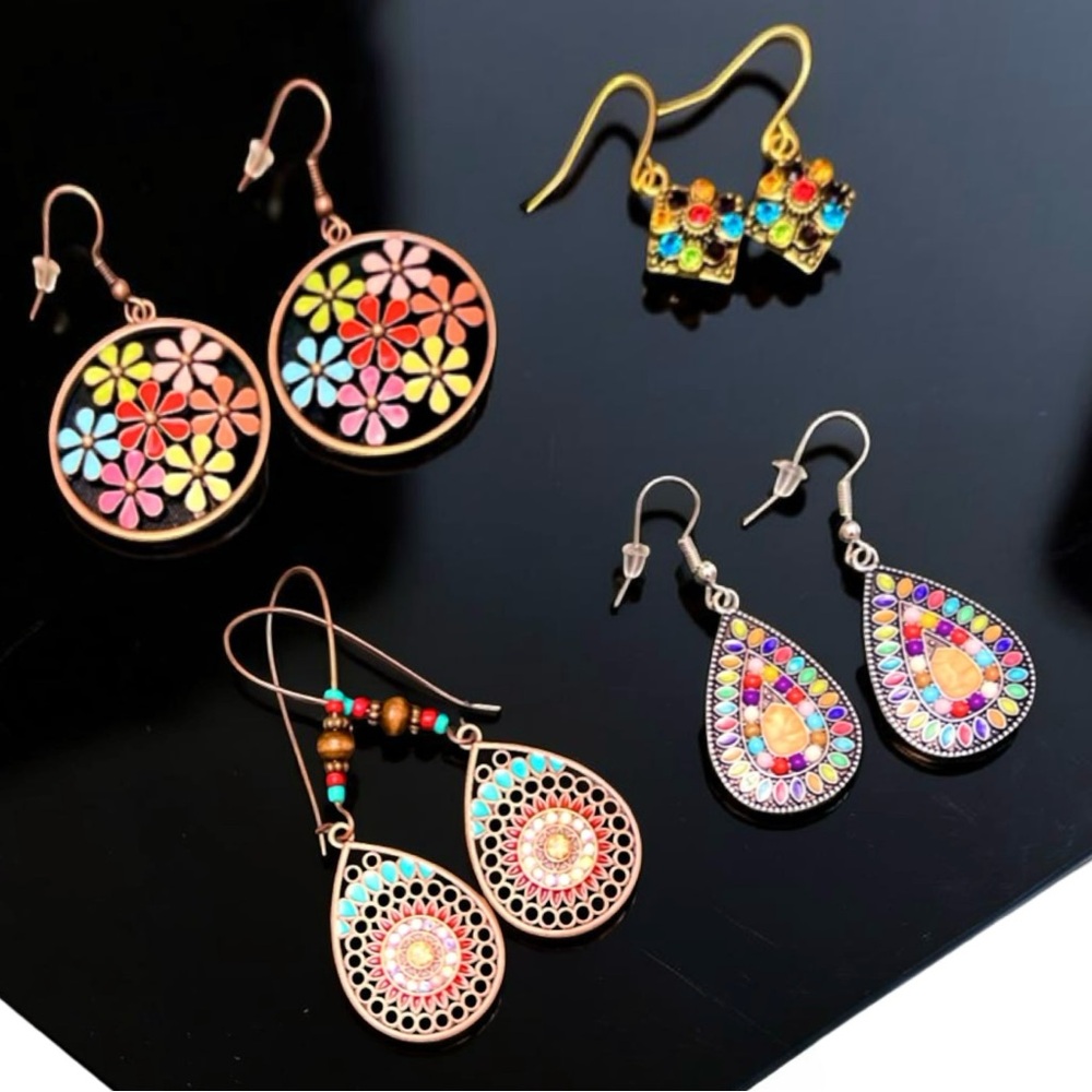 4 ✨NWT• Boho Dangle Earring Sets